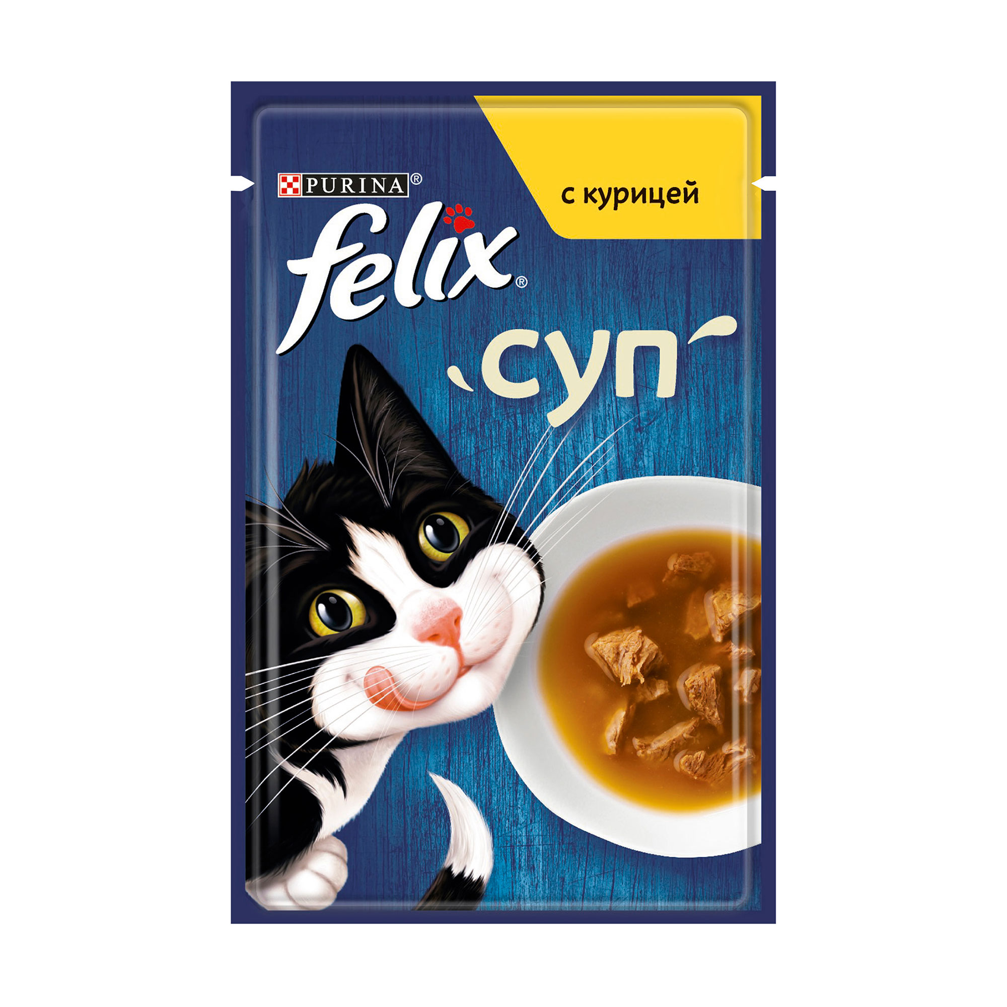 Вологий корм для кішок Purina Felix Soup Суп з куркою, 48 г